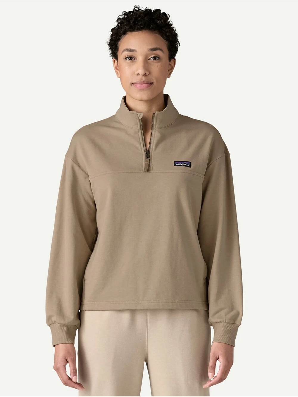 NWT Patagonia Women's Ahnya Pullover Sweatshirt Organic Cotton Seabird Grey Sz L